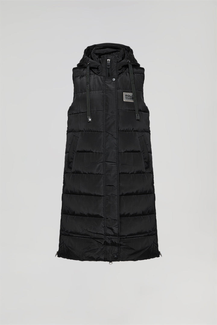 Black vest with hood and Polo Club patch