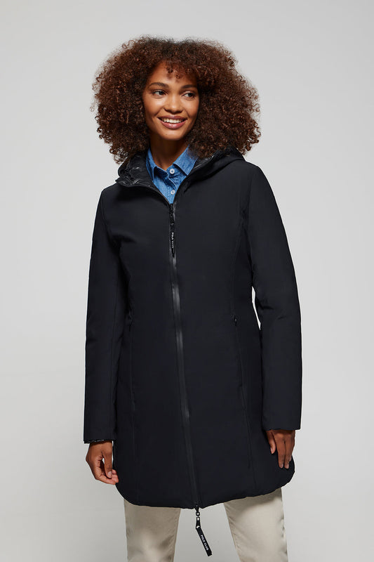 Black reversible puffer parka with Polo Club details