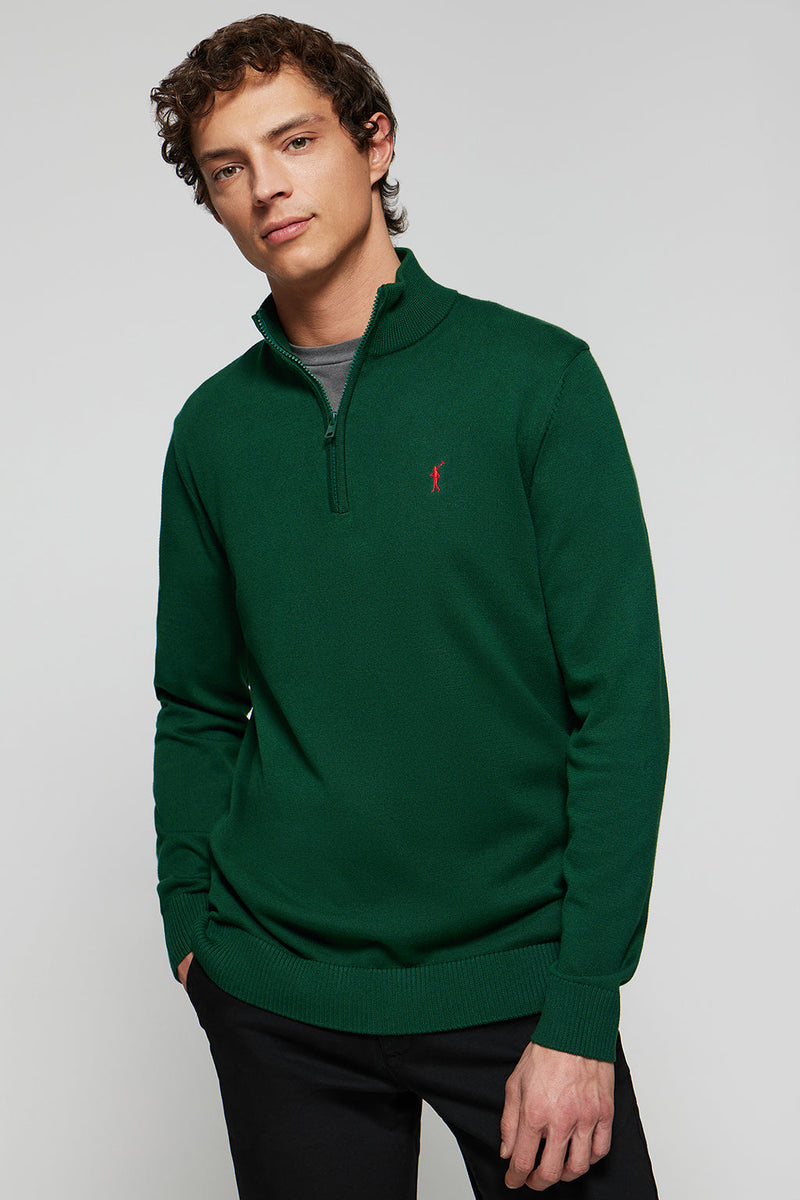 Maglione Girocollo Maglione Uomo Verde Bottiglia Maglione Verde