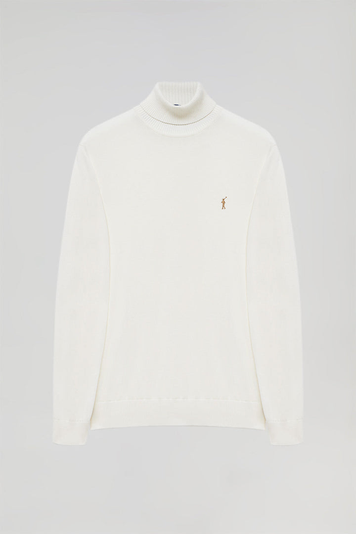 Off-white high-neck basic jumper with Rigby Go logo