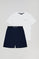 Tweekleurige korte pyjama "Iago" met Polo Club-details