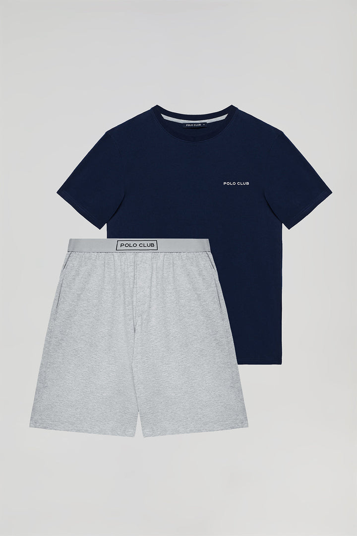 Tweekleurige korte pyjama "Iago" met Polo Club-details