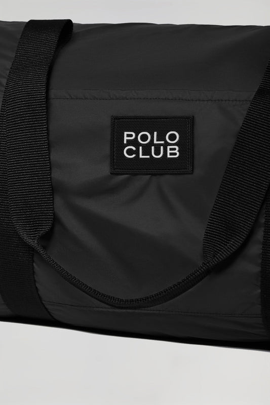 Lekka czarna torba podróżna z detalem Polo Club