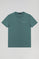 Organiczna koszulka vintage w kolorze akwamarynu z detalem Polo Club