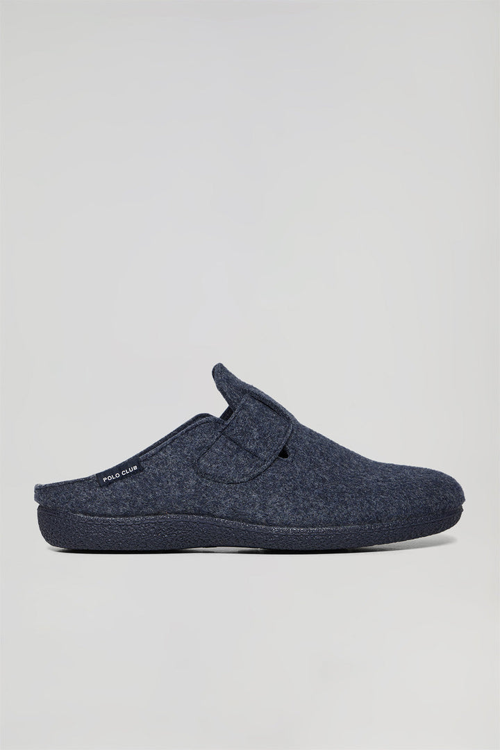 Navy-blue slippers with Polo Club detail for men