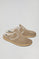 Pantofole da donna in pelle scamosciata sabbia con dettagli Polo Club