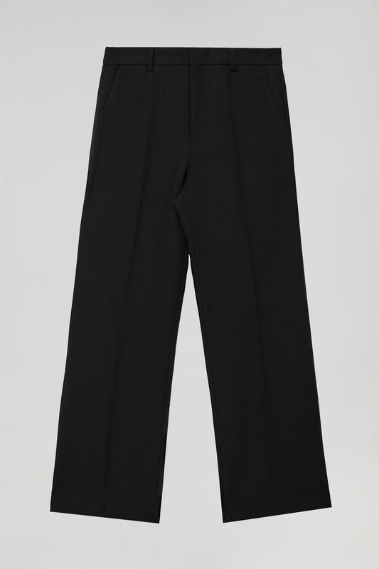 Anzughose schwarz mit weitem Bein und Polo Club Details