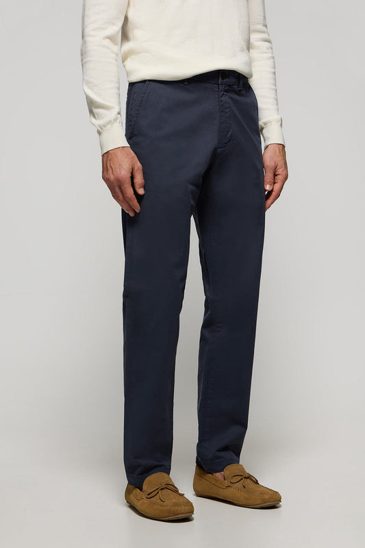 Pantaloni chino blu marino regular fit con dettagli Polo Club
