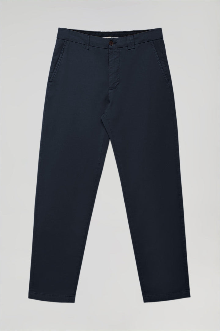 Granatowe spodnie chino regular fit z logo Polo Club
