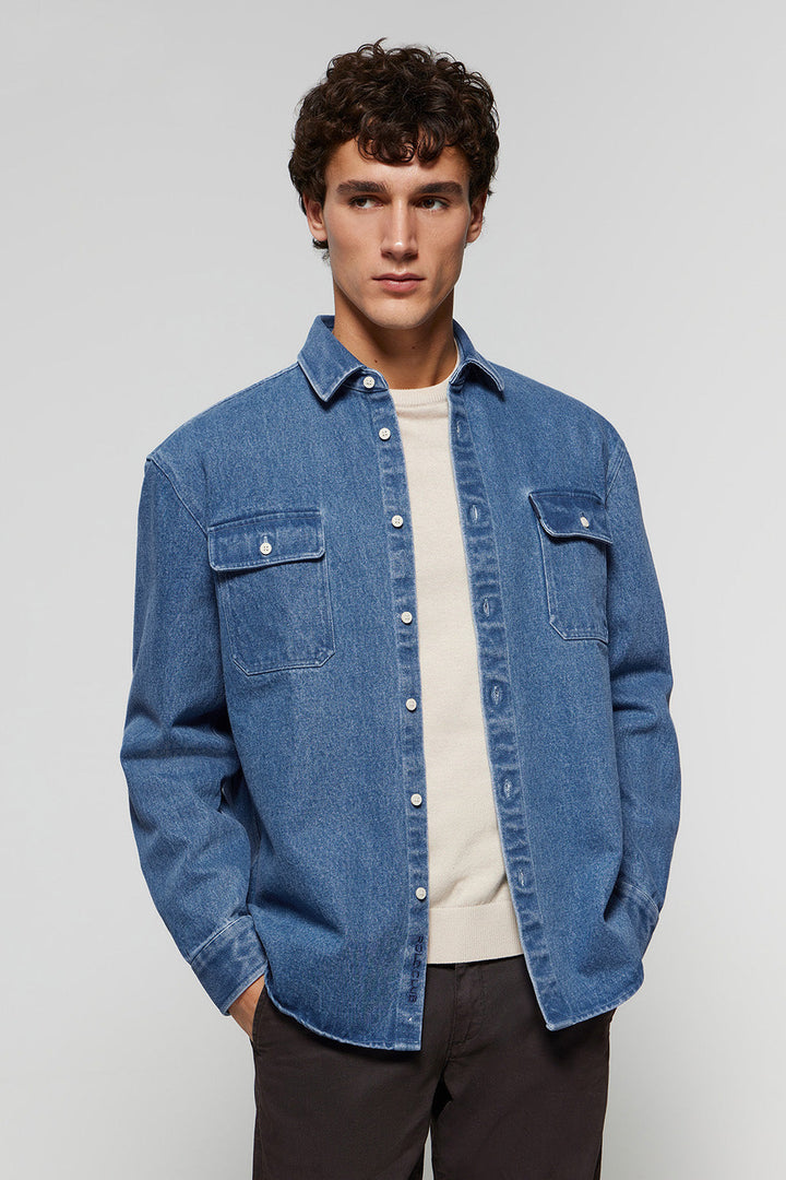 Surchemise en denim avec poches et logo brodé Polo Club