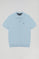 Błękitna koszulka polo z dzianiny z wyszywanym logo Rigby Go