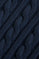 Strickpullover marineblau mit Zopfmuster und Rigby Go Logo