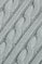 Strickpullover graublau mit Zopfmuster und Rigby Go Logo