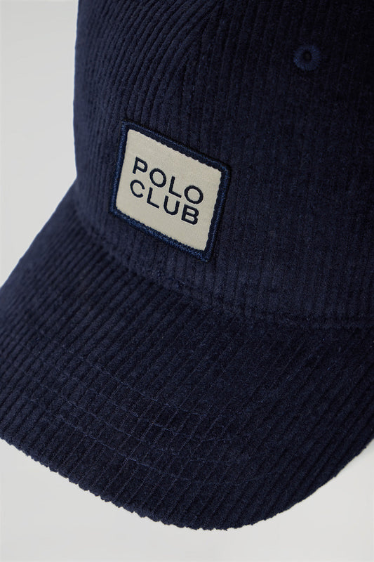 Baseballkappe aus Cord marineblau mit Polo Club Logo