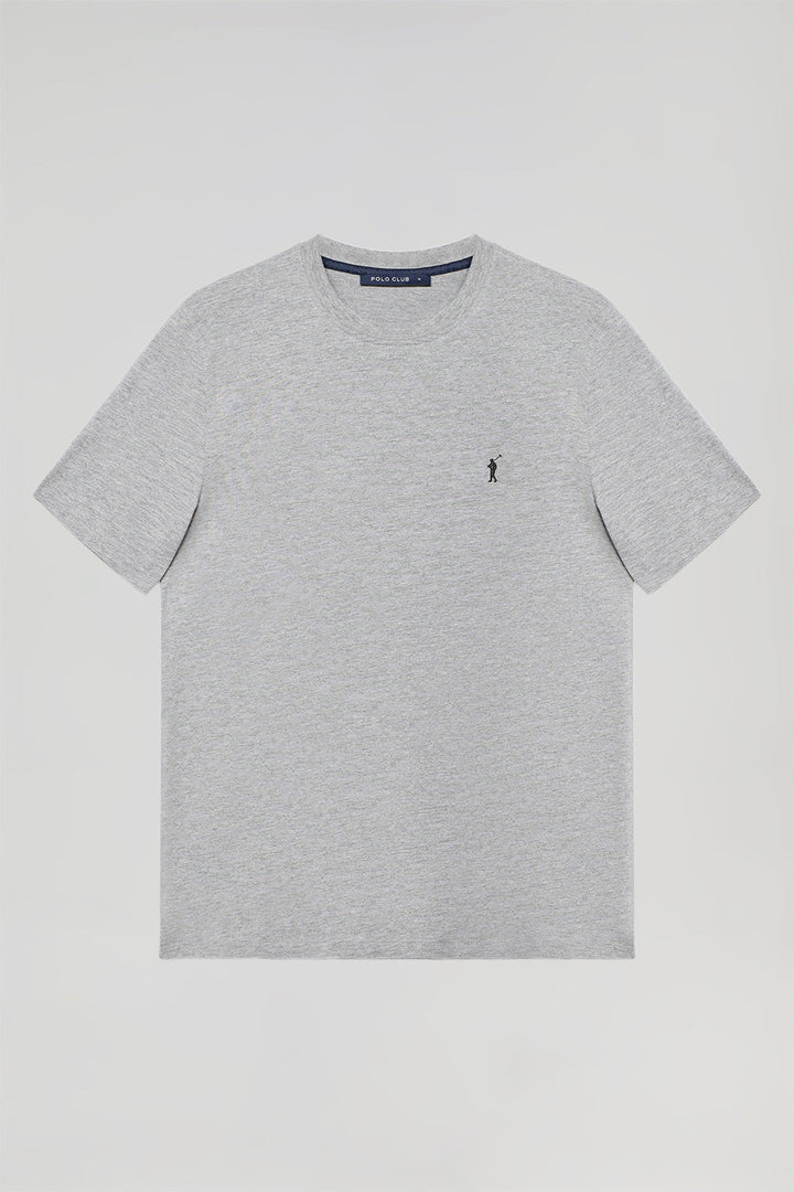 Maglietta basic grigio vigorè in cotone con logo Rigby Go