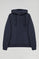 Marineblauwe hoodie met zakken en Minimal Polo Club-logo