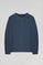 Basic jeansblauwe sweater met ronde hals en Minimal Polo Club-logo